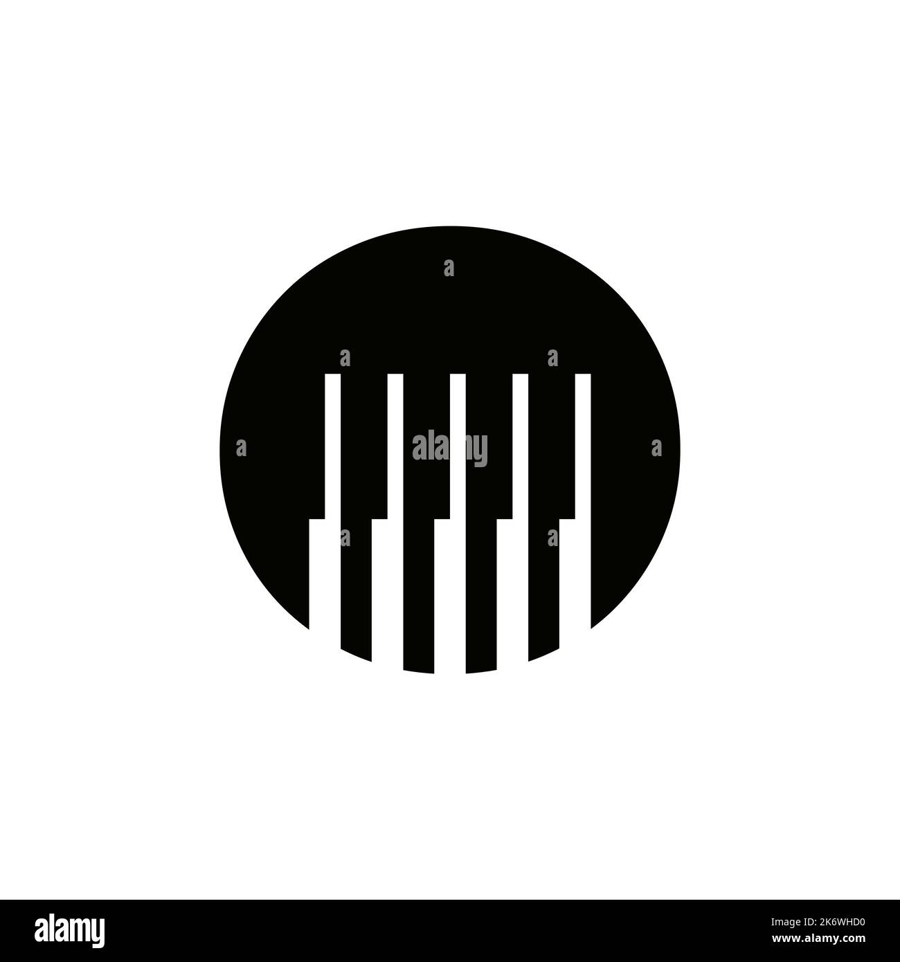 Lettre O musicien symbole, Piano logo icône modèle vectoriel sur fond blanc Illustration de Vecteur