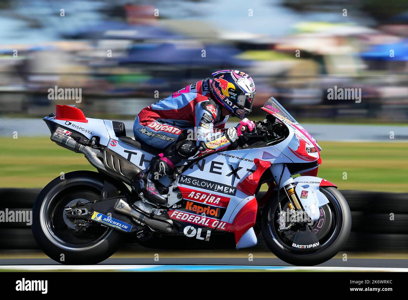 Phillip Island, Australie. 15th octobre 2022. Qualification Animoca Brands Grand Prix australien de MotoGP au circuit de Phillip Island. 15 octobre 2022 en photo: Italie Enea Bastianini Clasificacion del Gran Premio de MotoGP de Australia en el Circuito Internacional de Phillip Island. 15 de Octubre de 2022 POOL/ MotoGP.com/Cordon les images de presse seront à usage éditorial uniquement. Crédit obligatoire: © motogp.com crédit: CORMON PRESSE/Alay Live News Banque D'Images