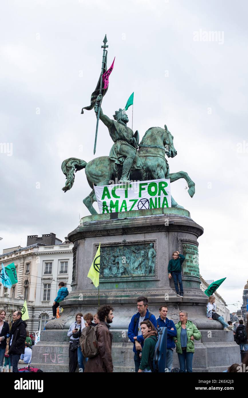 Manifestation de la rébellion de l'extinction, Bruxelles Banque D'Images