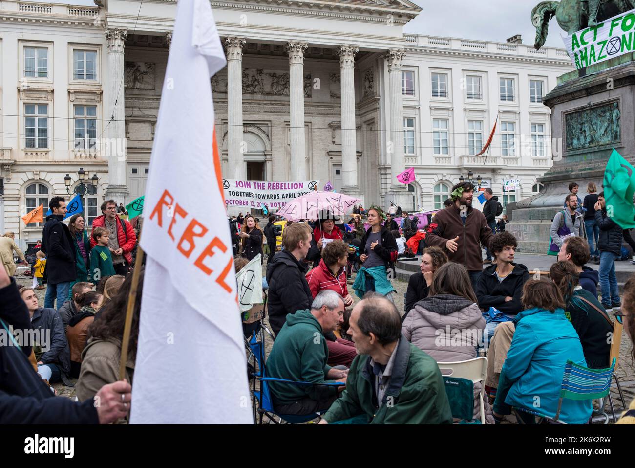 Manifestation de la rébellion de l'extinction, Bruxelles Banque D'Images