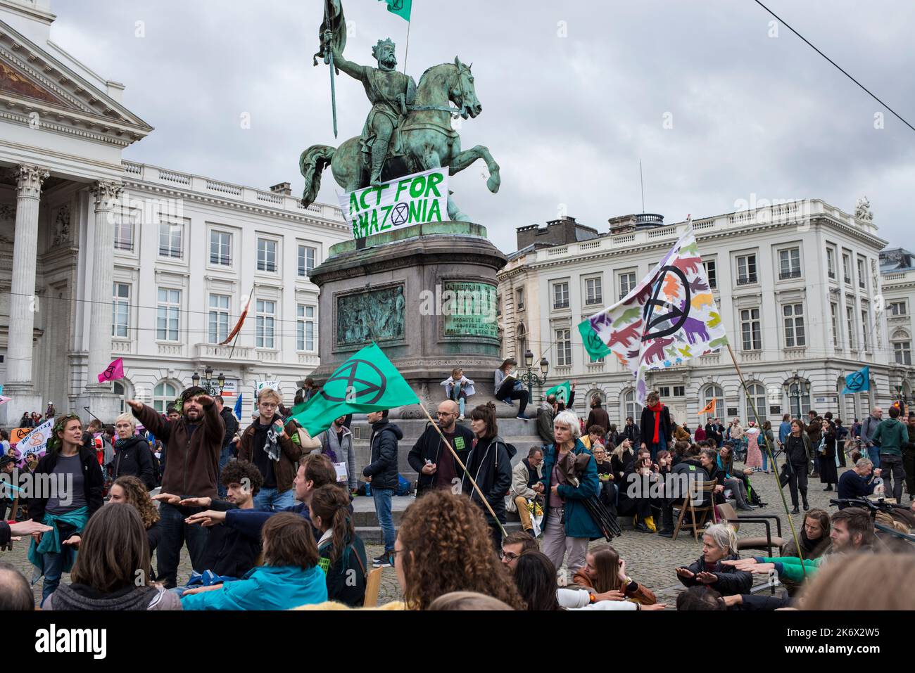 Manifestation de la rébellion de l'extinction, Bruxelles Banque D'Images