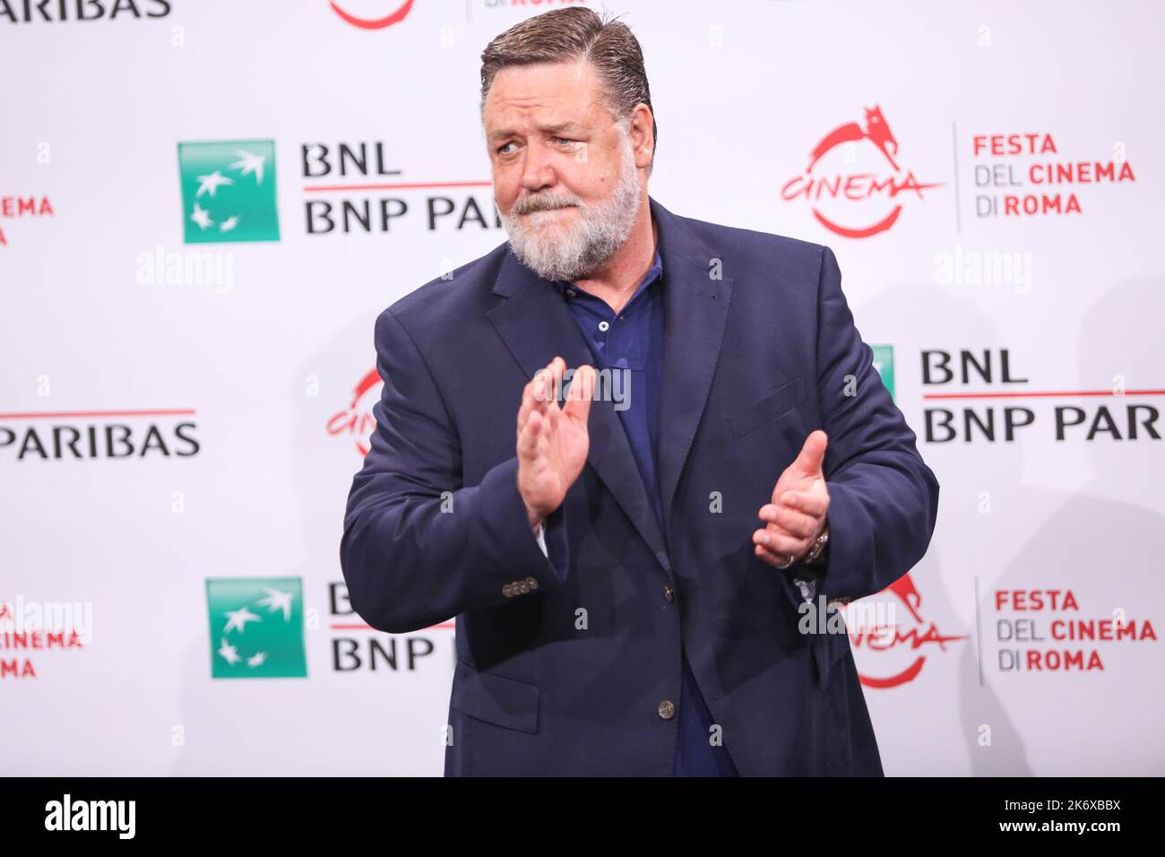 Rome, Italie. 16th octobre 2022. Russell Crowe pose au cours de la séance photo « Poker face » au Festival du film de Rome à l'Auditorium Parco della Musica. (Photo par Davide Di Lalla/SOPA Images/Sipa USA) crédit: SIPA USA/Alay Live News Banque D'Images