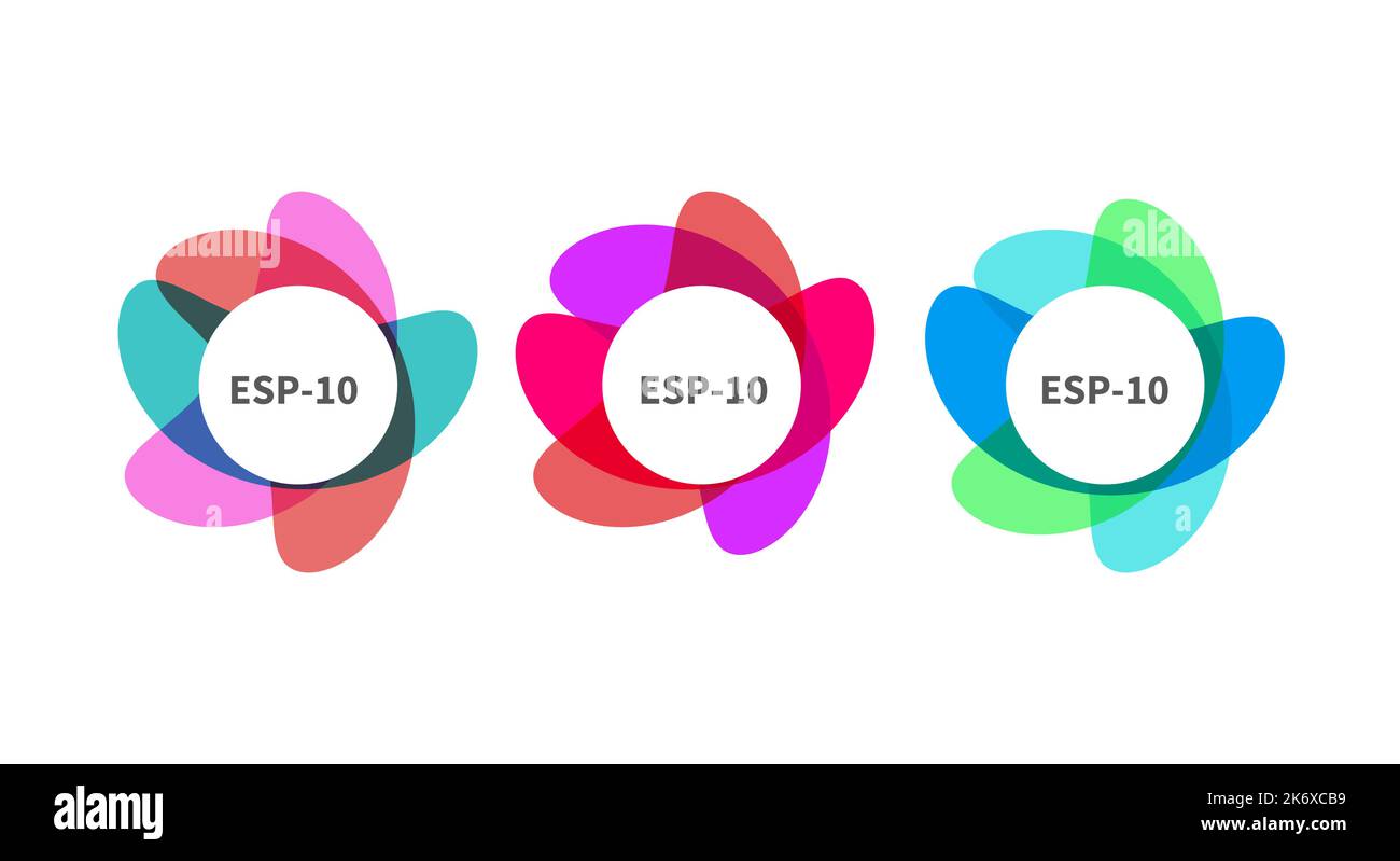 Ensemble de cadres de fleurs, bannière de vente. Formes de bordure abstraites, autocollants ronds colorés d'été. Vecteur Illustration de Vecteur