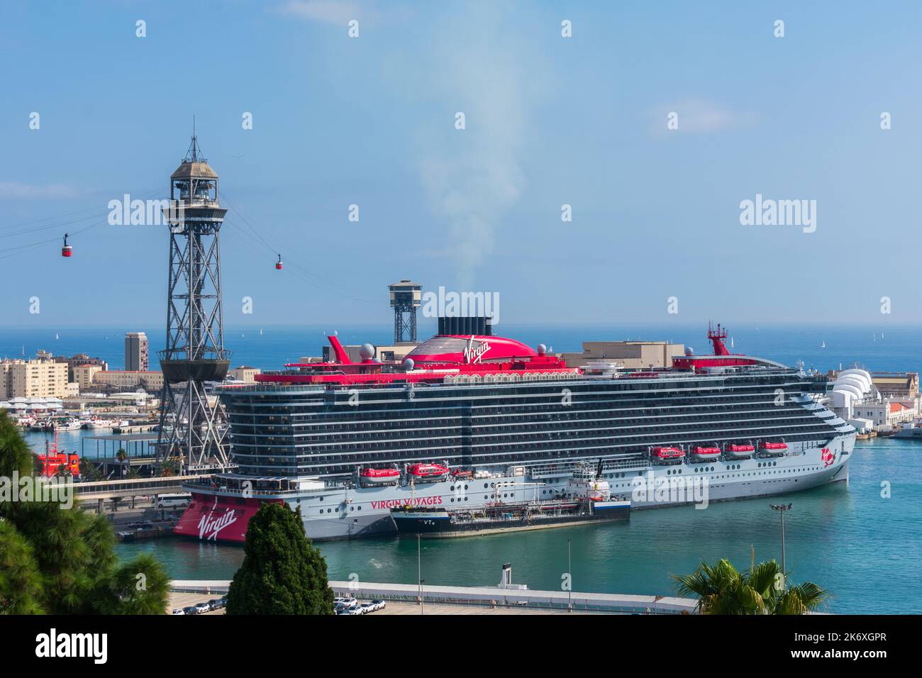 Bateau de croisière vierge au port de Barcelone, 23 octobre 2022 Banque D'Images