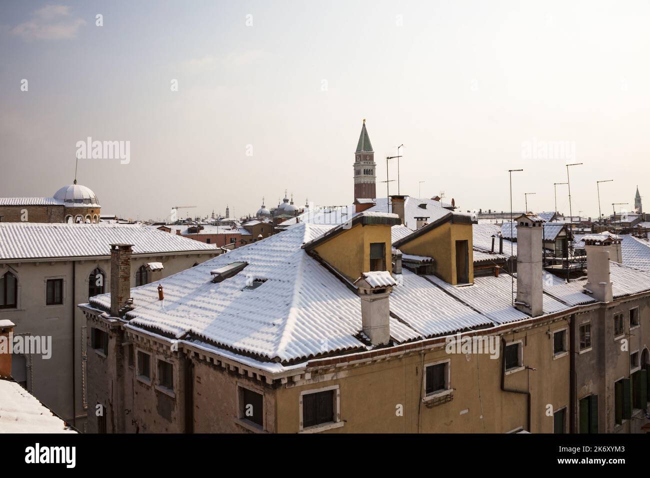 Venise avec neige en hiver Banque D'Images