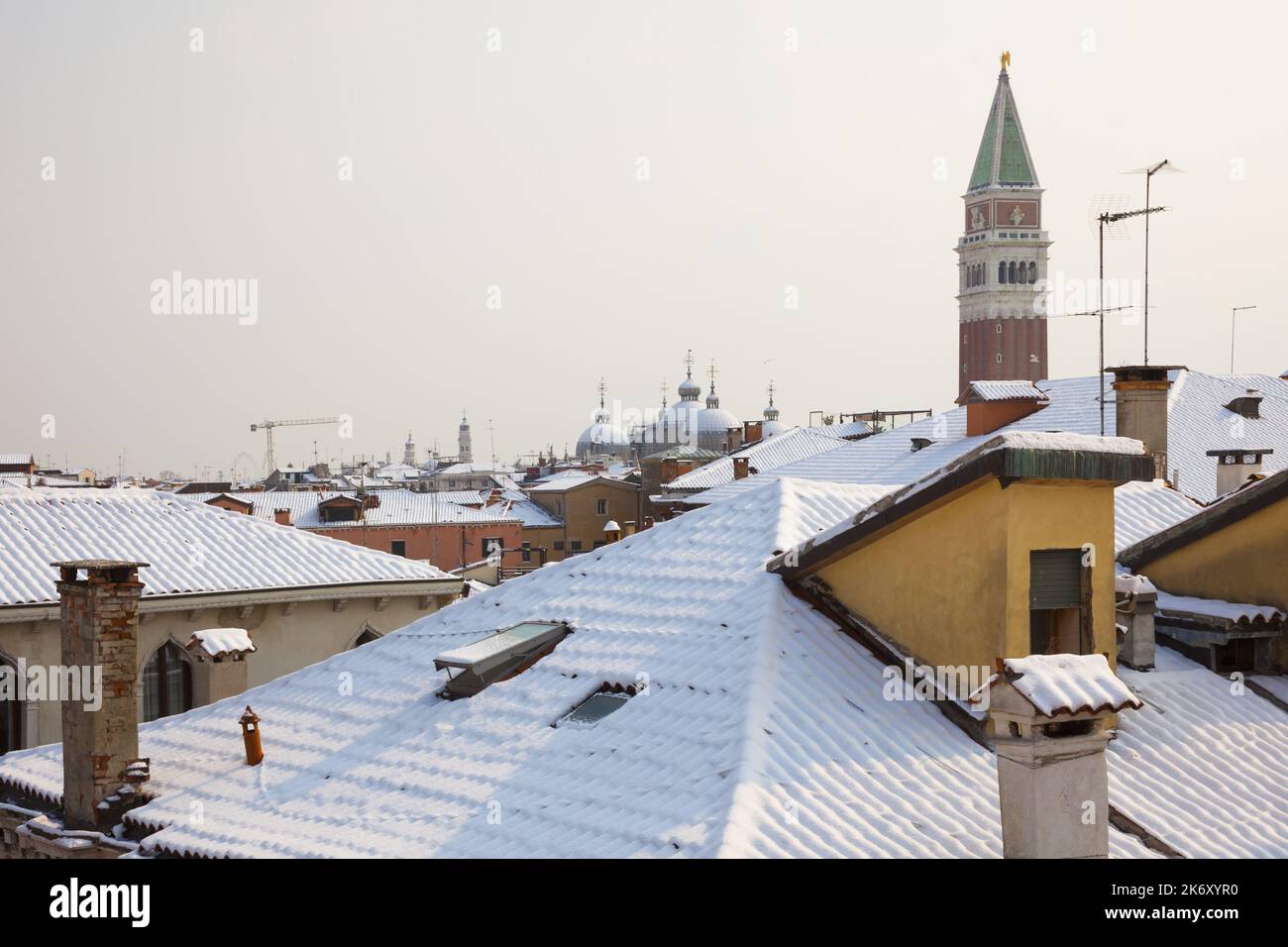 Venise avec neige en hiver Banque D'Images