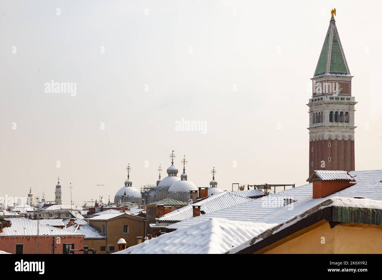 Venise avec neige en hiver Banque D'Images