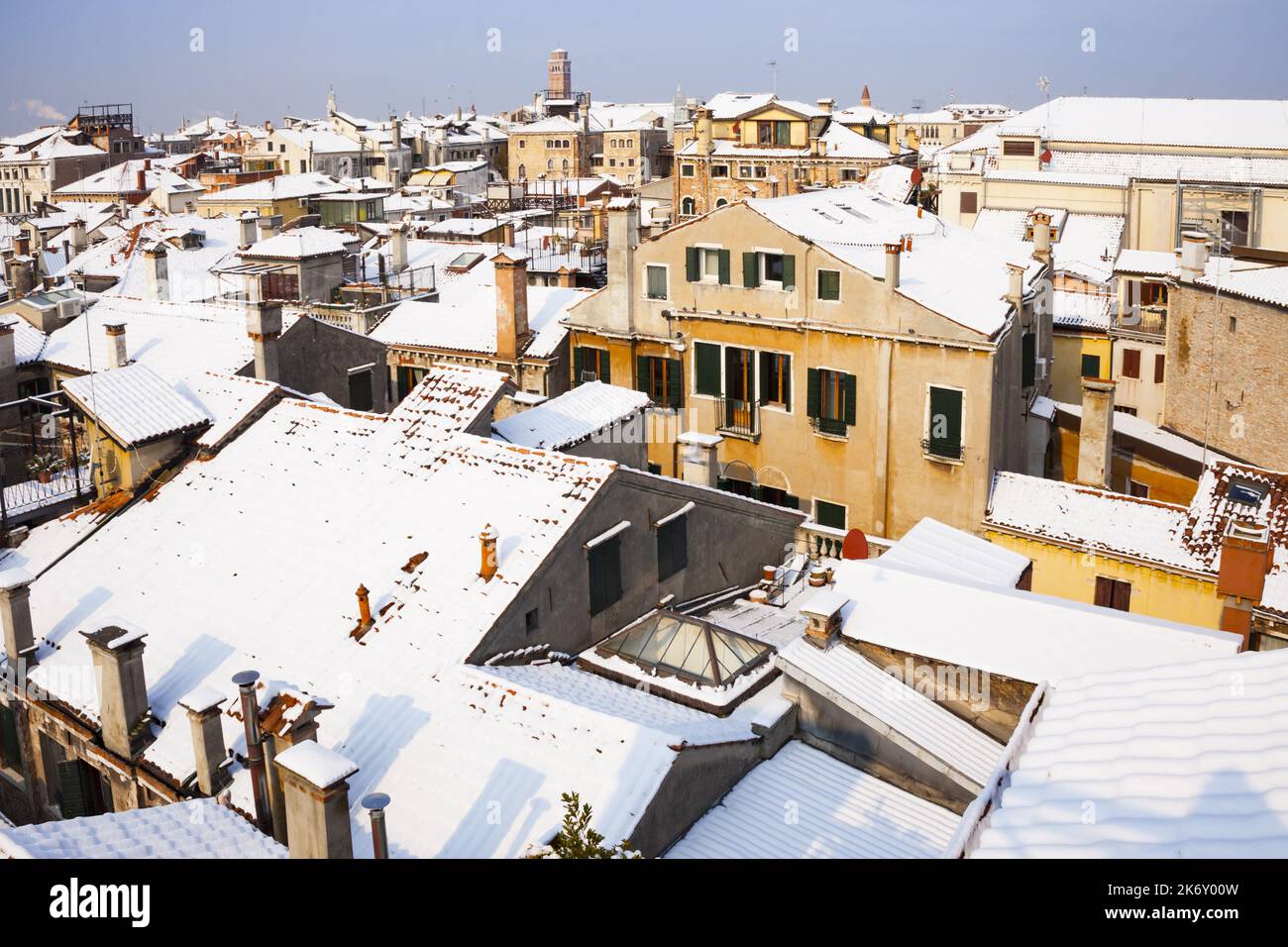 Venise avec neige en hiver Banque D'Images