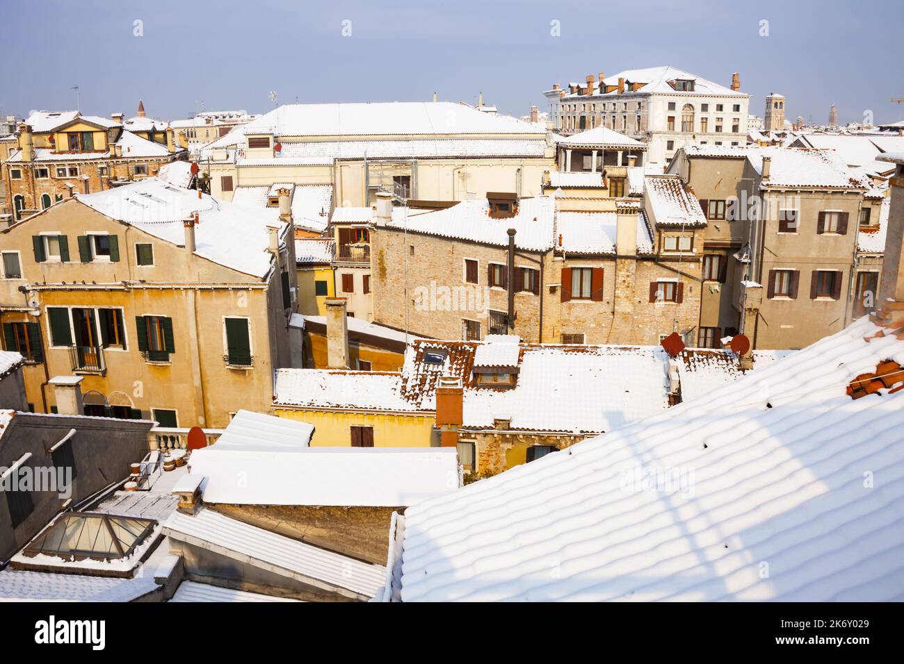 Venise avec neige en hiver Banque D'Images