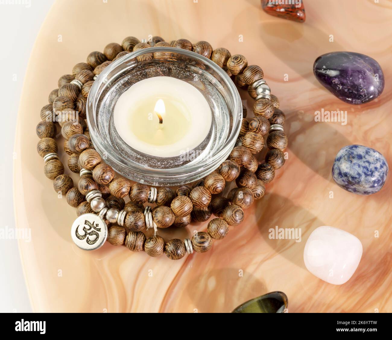 Carte de soin d'auto-soin avec set pour se détendre Banque D'Images