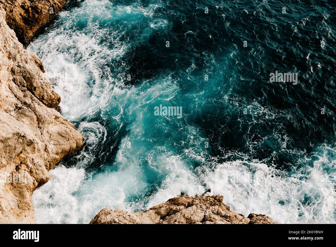Vue de dessus de la mer Adriatique, Dubrovnik, Croatie Banque D'Images