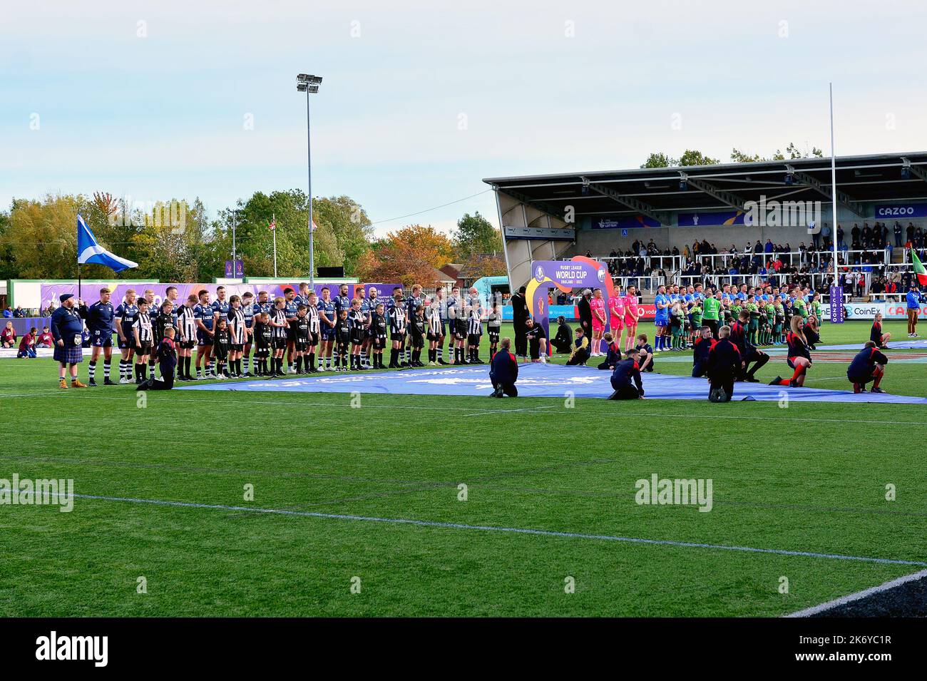 Newcastle, Royaume-Uni. 16th octobre 2022. 16/10/2022 RLWC2021, cérémonie d'ouverture, Ecosse contre Italie, Kingston Park, Newcastle, Crédit au Royaume-Uni : Robert Chambers/Alay Live News Banque D'Images