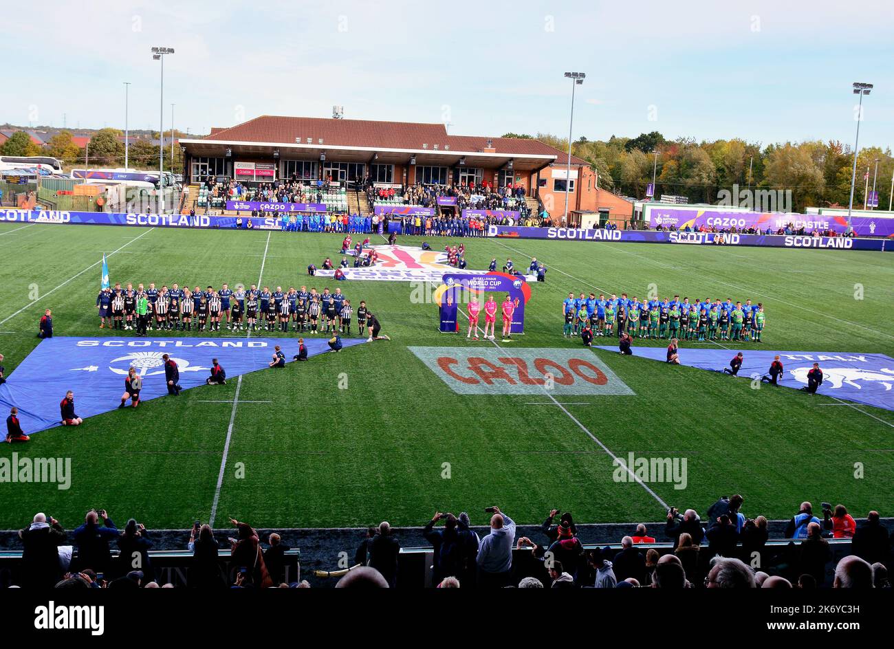 Newcastle, Royaume-Uni. 16th octobre 2022. 16/10/2022 RLWC2021, cérémonie d'ouverture, Ecosse contre Italie, Kingston Park, Newcastle, Crédit au Royaume-Uni : Robert Chambers/Alay Live News Banque D'Images