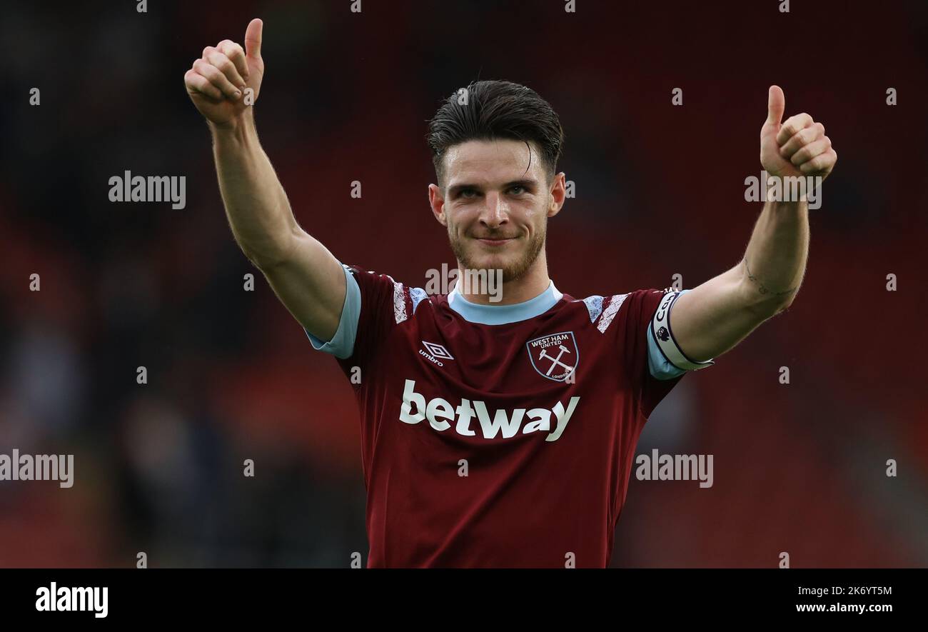 Southampton, Royaume-Uni. 16th octobre 2022. Declan Rice of West Ham s'est Uni après le match de la Premier League au stade St Mary's, à Southampton. Le crédit photo devrait se lire: Paul Terry/Sportimage crédit: Sportimage/Alay Live News Banque D'Images