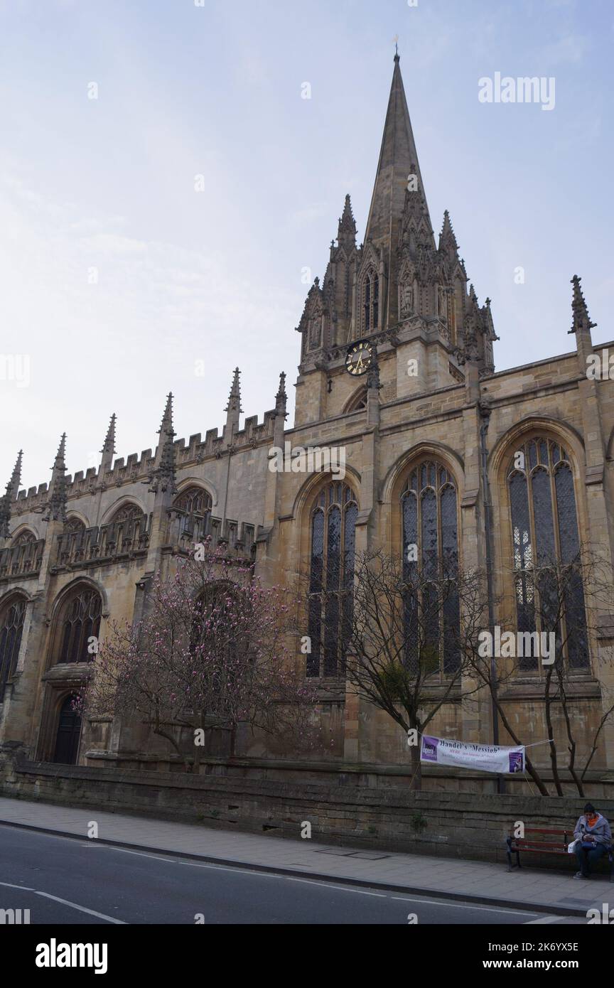 Oxford, Royaume-Uni : église universitaire de St Mary la Vierge à High Street Banque D'Images