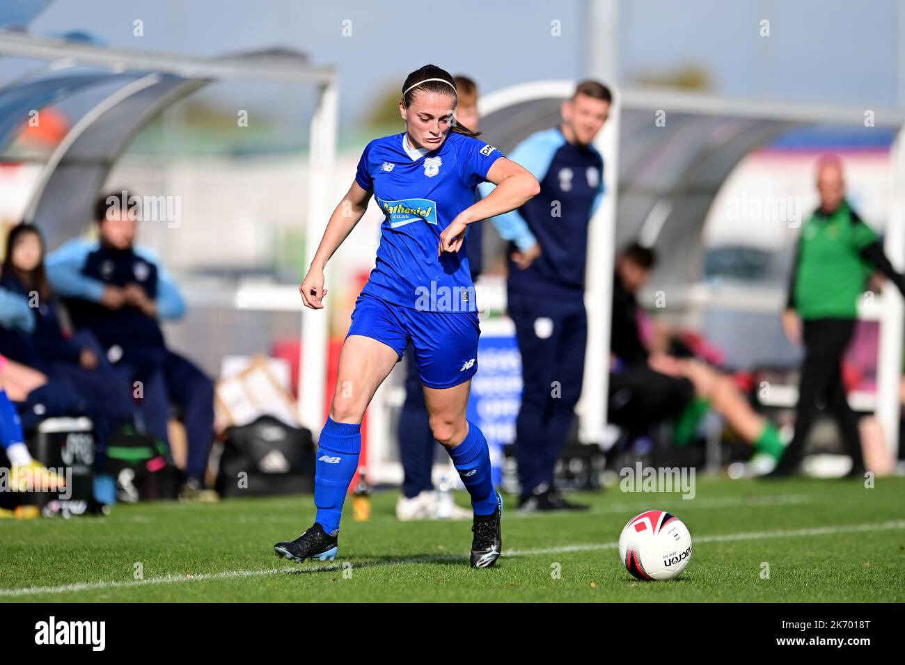 Cardiff, Royaume-Uni. 16th octobre 2022. Genero Adran Premier phase 1 22/23: Cardiff City FC / Aberystwyth Town FC. Ffion Price of Cardiff City Women FC - crédit en ligne obligatoire : Ashley Crowden/Alay Live News Banque D'Images