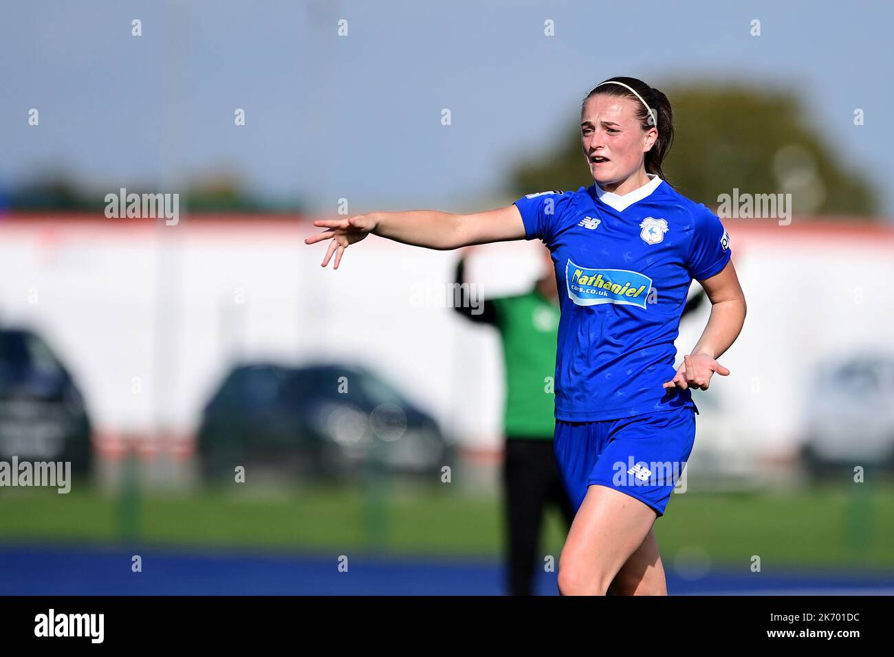 Cardiff, Royaume-Uni. 16th octobre 2022. Genero Adran Premier phase 1 22/23: Cardiff City FC / Aberystwyth Town FC. Ffion Price of Cardiff City Women FC - crédit en ligne obligatoire : Ashley Crowden/Alay Live News Banque D'Images Cardiff, Royaume-Uni. 16th octobre 2022. Genero Adran Premier phase 1 22/23: Cardiff City FC / Aberystwyth Town FC. Ffion Price of Cardiff City Women FC - crédit en ligne obligatoire : Ashley Crowden/Alay Live News Banque D'Images
