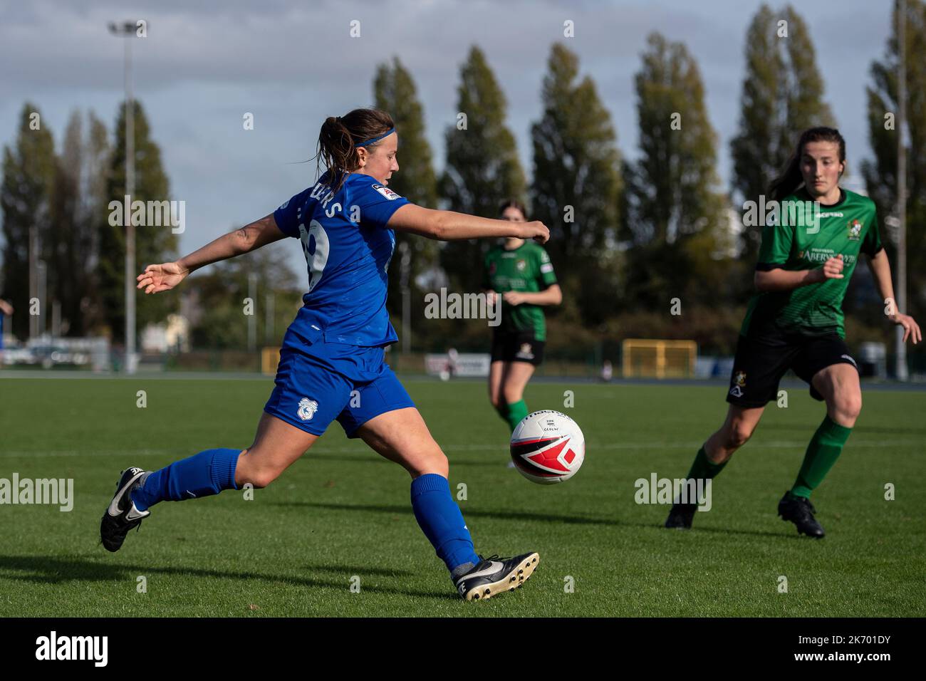 Cardiff, Royaume-Uni. 16th octobre 2022. Genero Adran Premier phase 1 22/23: Cardiff City FC / Aberystwyth Town FC. Megan Saunders of Cardiff City Women FC - crédit en ligne obligatoire : Ashley Crowden/Alay Live News Banque D'Images Cardiff, Royaume-Uni. 16th octobre 2022. Genero Adran Premier phase 1 22/23: Cardiff City FC / Aberystwyth Town FC. Megan Saunders of Cardiff City Women FC - crédit en ligne obligatoire : Ashley Crowden/Alay Live News Banque D'Images