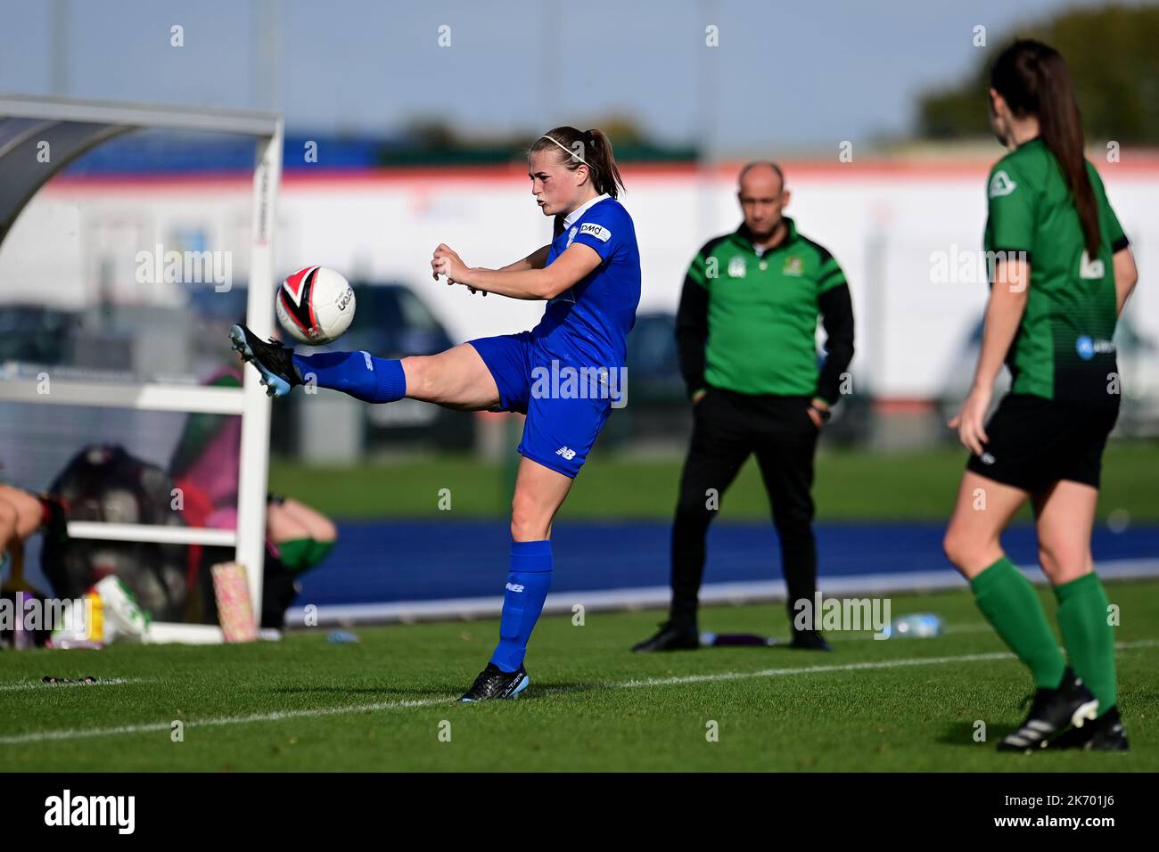 Cardiff, Royaume-Uni. 16th octobre 2022. Genero Adran Premier phase 1 22/23: Cardiff City FC / Aberystwyth Town FC. Ffion Price of Cardiff City Women FC - crédit en ligne obligatoire : Ashley Crowden/Alay Live News Banque D'Images Cardiff, Royaume-Uni. 16th octobre 2022. Genero Adran Premier phase 1 22/23: Cardiff City FC / Aberystwyth Town FC. Ffion Price of Cardiff City Women FC - crédit en ligne obligatoire : Ashley Crowden/Alay Live News Banque D'Images