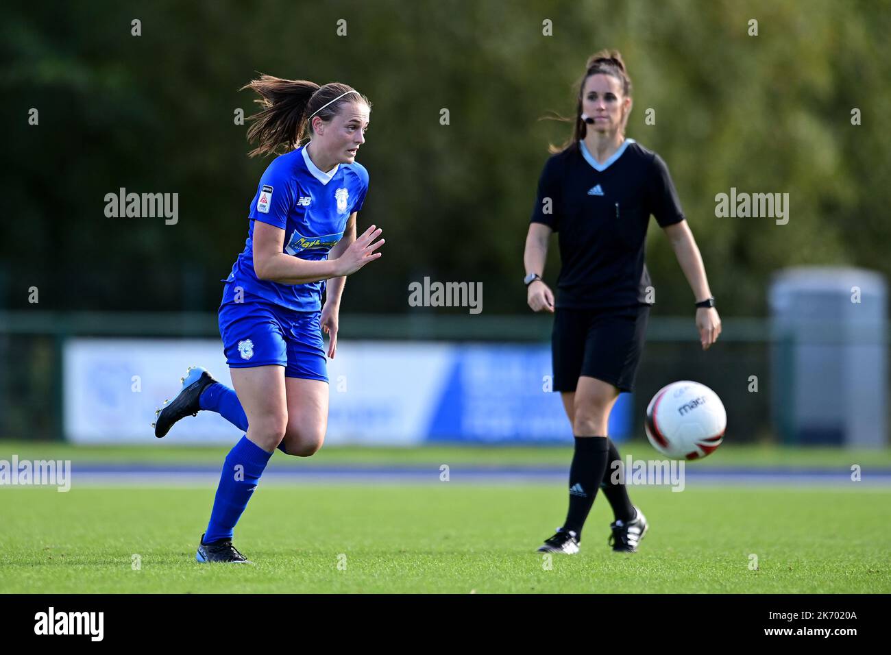 Cardiff, Royaume-Uni. 16th octobre 2022. Genero Adran Premier phase 1 22/23: Cardiff City FC / Aberystwyth Town FC. Ffion Price of Cardiff City Women FC - crédit en ligne obligatoire : Ashley Crowden/Alay Live News Banque D'Images Cardiff, Royaume-Uni. 16th octobre 2022. Genero Adran Premier phase 1 22/23: Cardiff City FC / Aberystwyth Town FC. Ffion Price of Cardiff City Women FC - crédit en ligne obligatoire : Ashley Crowden/Alay Live News Banque D'Images
