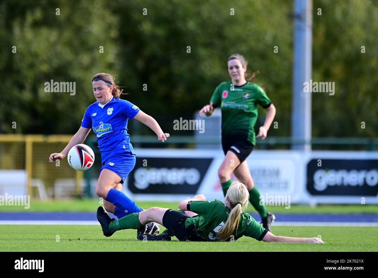 Cardiff, Royaume-Uni. 16th octobre 2022. Genero Adran Premier phase 1 22/23: Cardiff City FC / Aberystwyth Town FC. Megan Saunders of Cardiff City Women FC - crédit en ligne obligatoire : Ashley Crowden/Alay Live News Banque D'Images Cardiff, Royaume-Uni. 16th octobre 2022. Genero Adran Premier phase 1 22/23: Cardiff City FC / Aberystwyth Town FC. Megan Saunders of Cardiff City Women FC - crédit en ligne obligatoire : Ashley Crowden/Alay Live News Banque D'Images