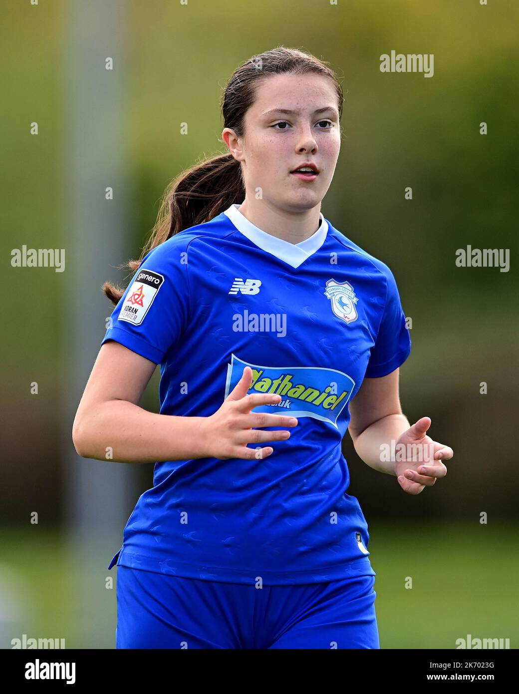 Cardiff, Royaume-Uni. 16th octobre 2022. Genero Adran Premier phase 1 22/23: Cardiff City FC / Aberystwyth Town FC. Megan Bowen de Cardiff City Women FC - crédit en ligne obligatoire : Ashley Crowden/Alay Live News Banque D'Images Cardiff, Royaume-Uni. 16th octobre 2022. Genero Adran Premier phase 1 22/23: Cardiff City FC / Aberystwyth Town FC. Megan Bowen de Cardiff City Women FC - crédit en ligne obligatoire : Ashley Crowden/Alay Live News Banque D'Images