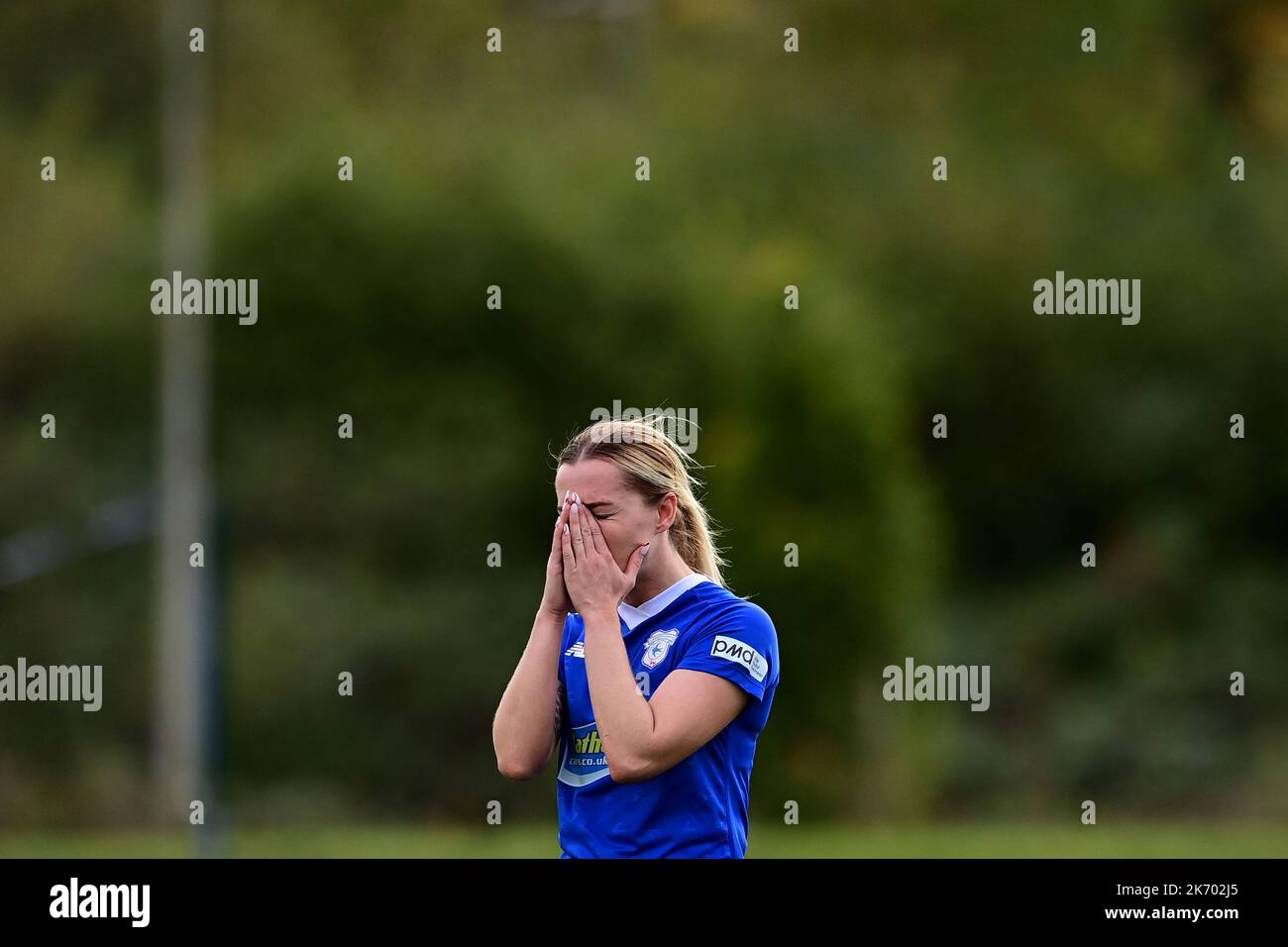 Cardiff, Royaume-Uni. 16th octobre 2022. Genero Adran Premier phase 1 22/23: Cardiff City FC / Aberystwyth Town FC. Danielle Green de Cardiff City Women FC - crédit direct obligatoire : Ashley Crowden/Alay Live News Banque D'Images Cardiff, Royaume-Uni. 16th octobre 2022. Genero Adran Premier phase 1 22/23: Cardiff City FC / Aberystwyth Town FC. Danielle Green de Cardiff City Women FC - crédit direct obligatoire : Ashley Crowden/Alay Live News Banque D'Images