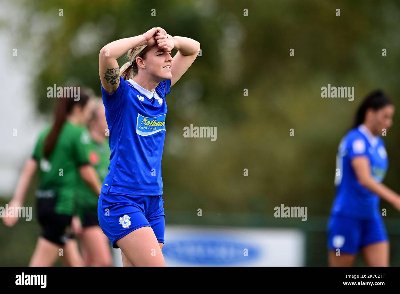 Cardiff, Royaume-Uni. 16th octobre 2022. Genero Adran Premier phase 1 22/23: Cardiff City FC / Aberystwyth Town FC. Danielle Green de Cardiff City Women FC - crédit direct obligatoire : Ashley Crowden/Alay Live News Banque D'Images Cardiff, Royaume-Uni. 16th octobre 2022. Genero Adran Premier phase 1 22/23: Cardiff City FC / Aberystwyth Town FC. Danielle Green de Cardiff City Women FC - crédit direct obligatoire : Ashley Crowden/Alay Live News Banque D'Images