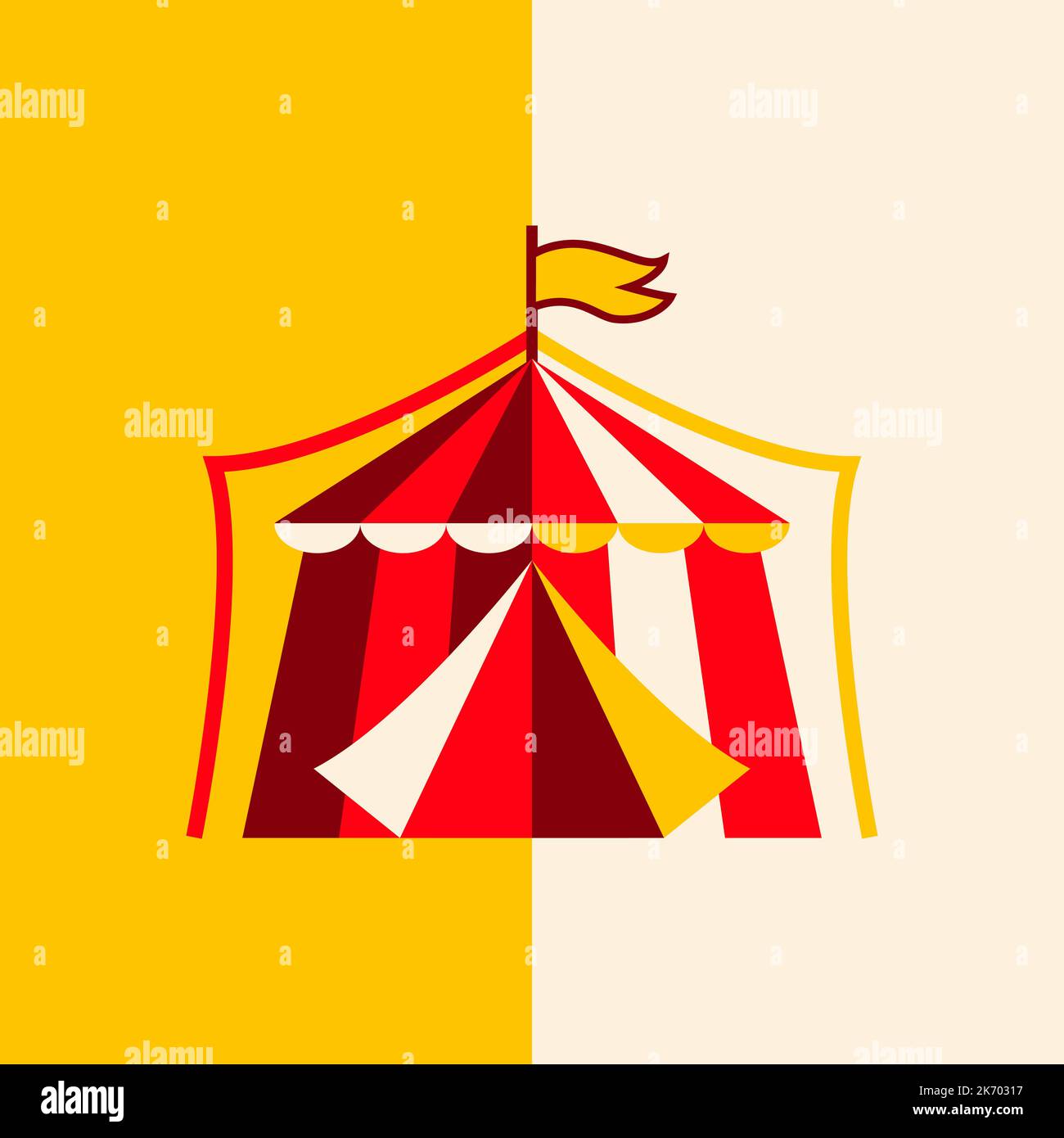 Symbole tente Circus Flat Circus Illustration de Vecteur