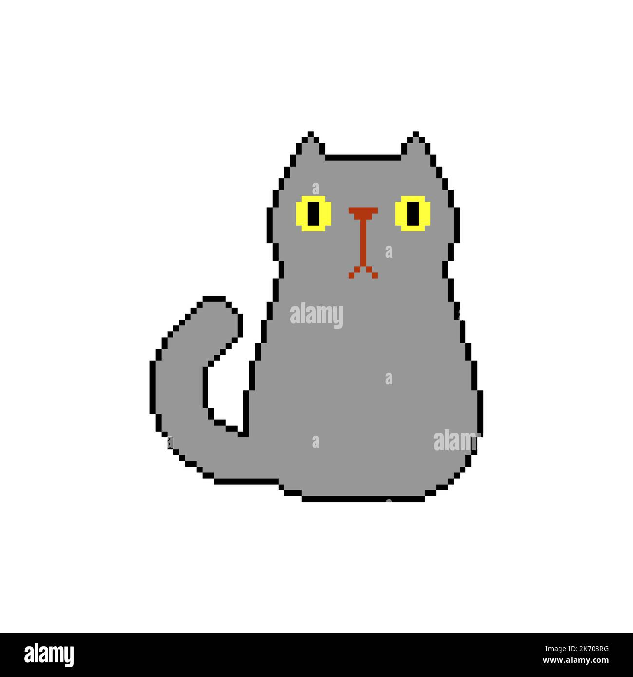 Cat Pixel art isolé. PET 8 bits. Illustration vectorielle pixélisée Illustration de Vecteur