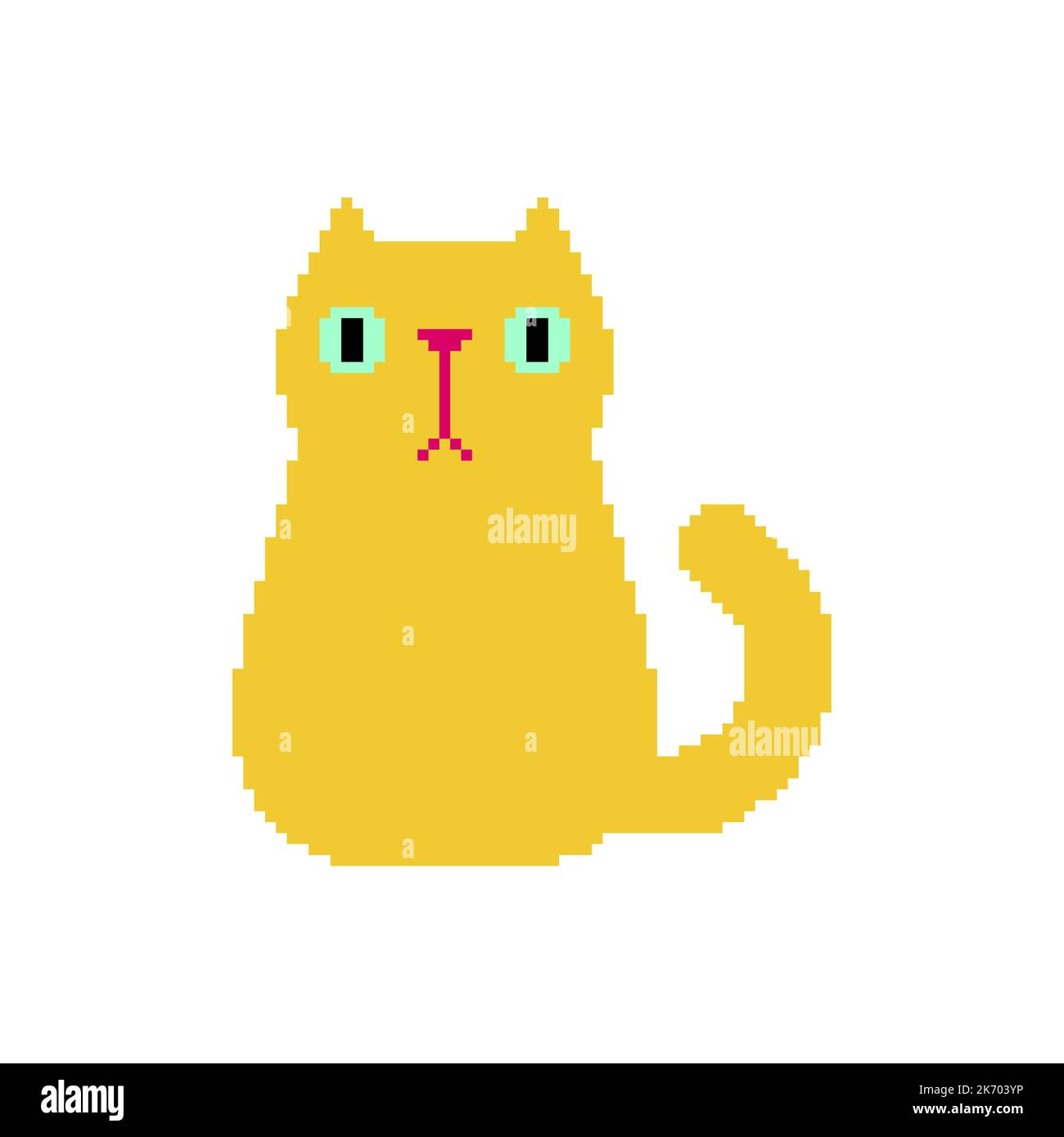 Cat Pixel art isolé. PET 8 bits. Illustration vectorielle pixélisée Illustration de Vecteur