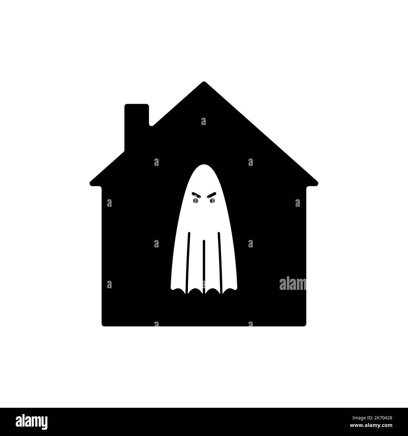 Maison aux fantômes. ghost à la maison. Illustration Halloween Illustration de Vecteur