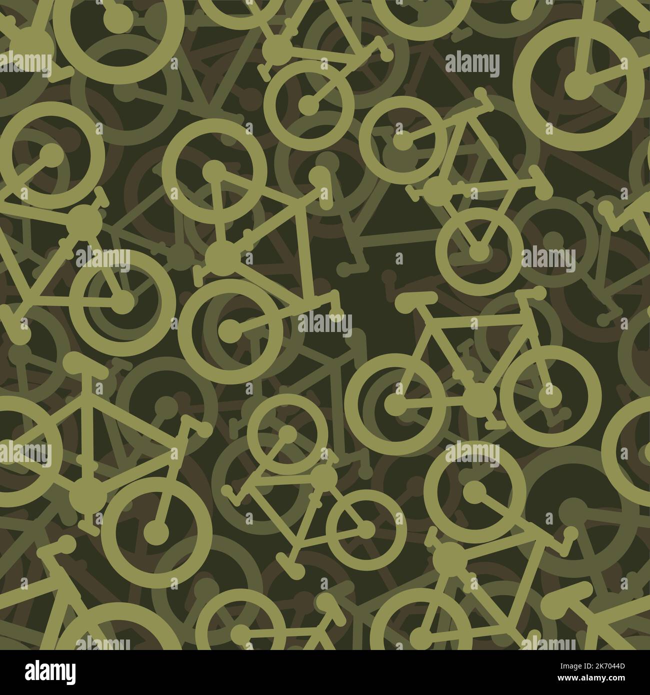 Vélo militaire modèle sans couture. arrière-plan de l'armée de vélo. Texture protectrice pour les soldats et les chasseurs Illustration de Vecteur