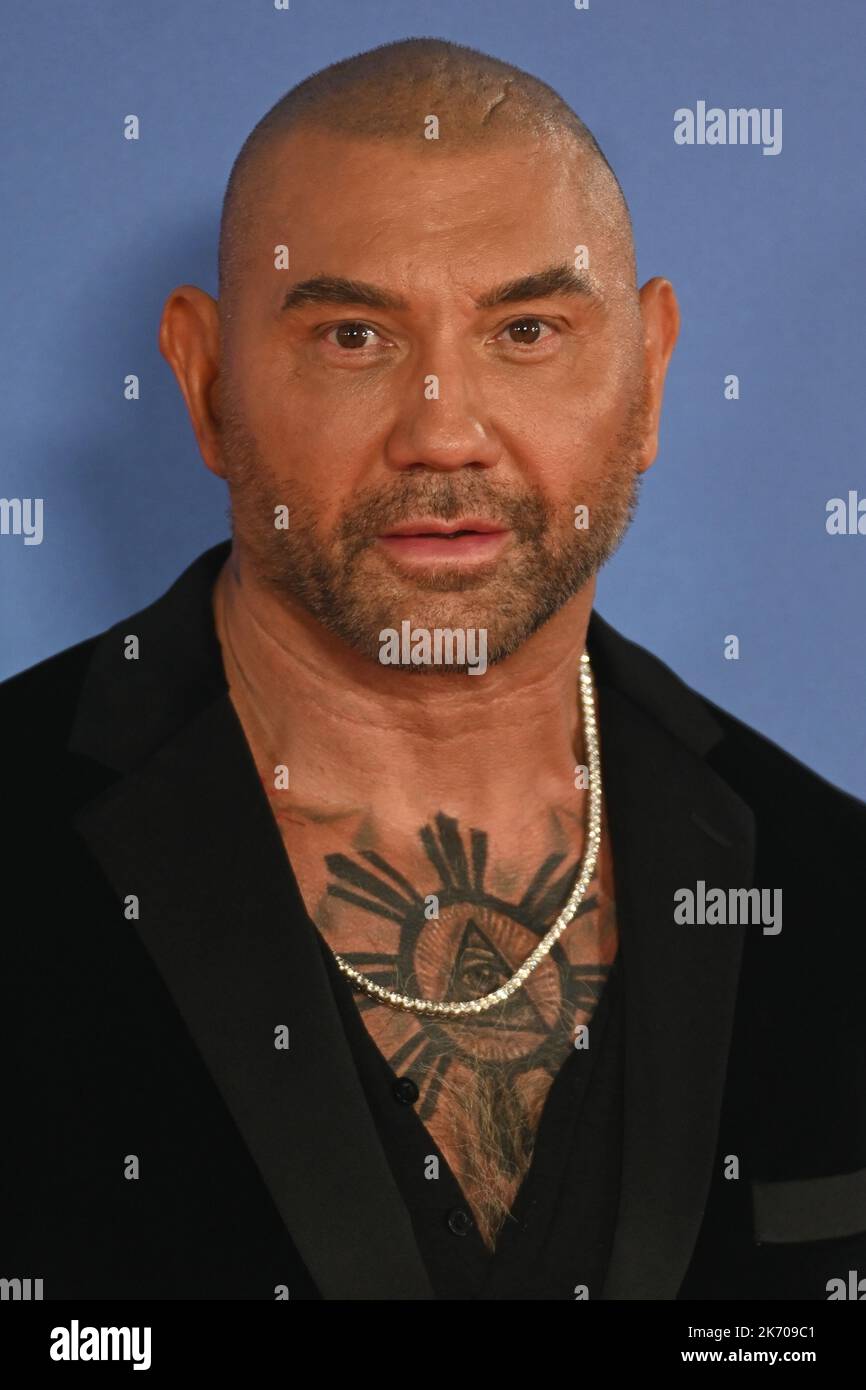 Londres, Royaume-Uni. 16th octobre 2022. Dave Bautista arrive au Glass Onion: A Knives Out Mystery - BFI London film Festival, gala de la nuit de clôture le 16 octobre 2022, Londres, Royaume-Uni. Crédit: Voir Li/Picture Capital/Alamy Live News crédit: Voir Li/Picture Capital/Alamy Live News crédit: Voir Li/Picture Capital/Alamy Live News Banque D'Images