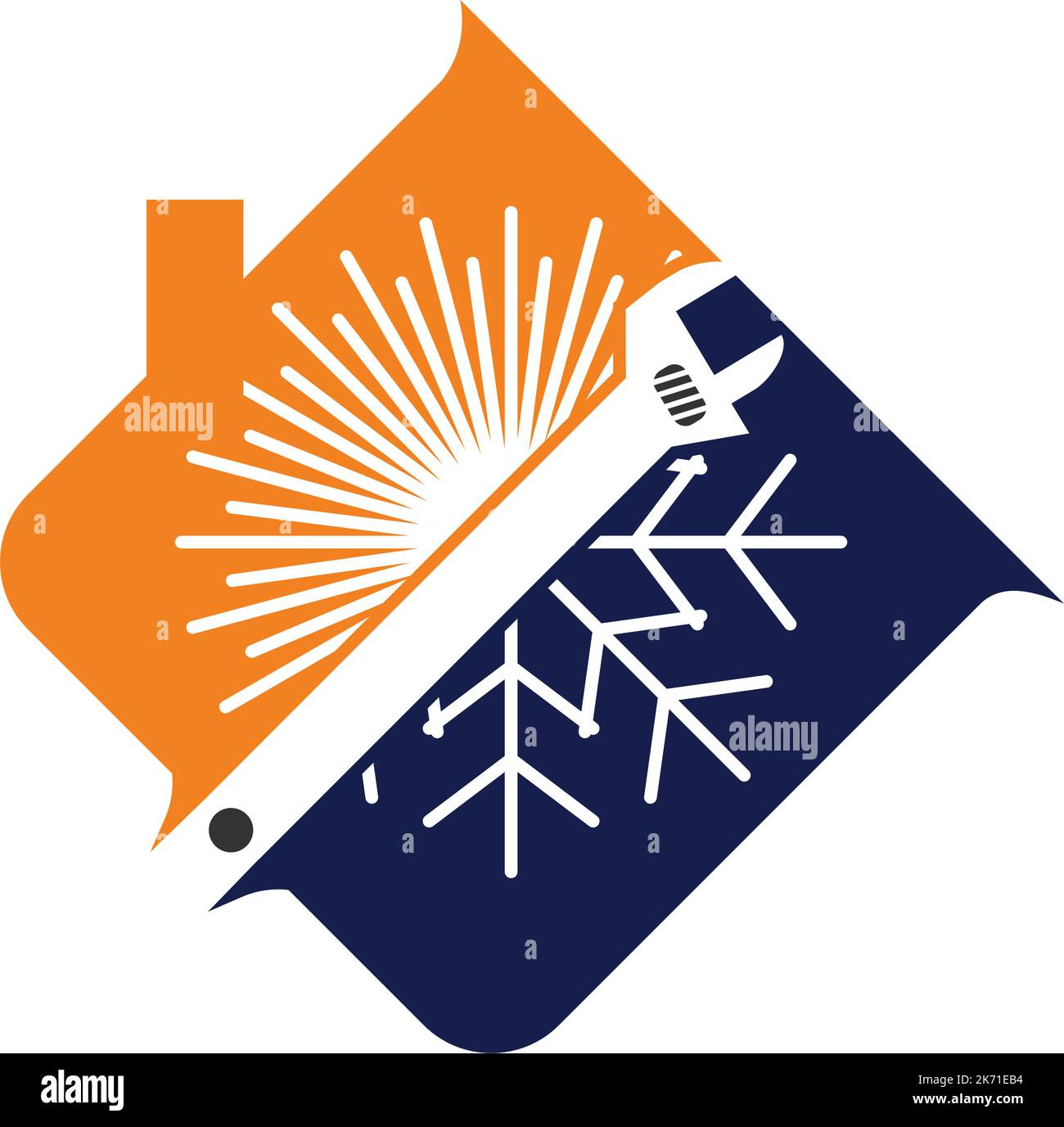 logo du service de refroidissement du chauffage icône Illustration identité de la marque Illustration de Vecteur