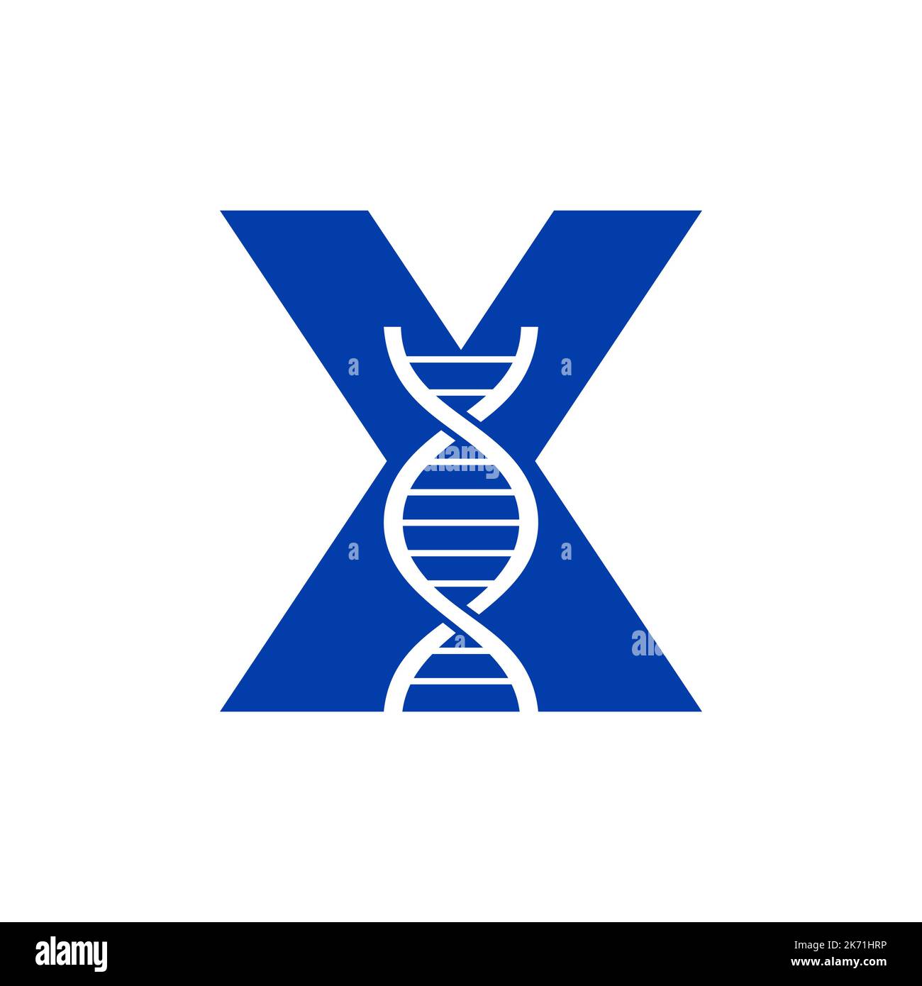 Concept initial du logo ADN de la lettre X pour le modèle de vecteur d'identité en biotechnologie, santé et médecine Illustration de Vecteur