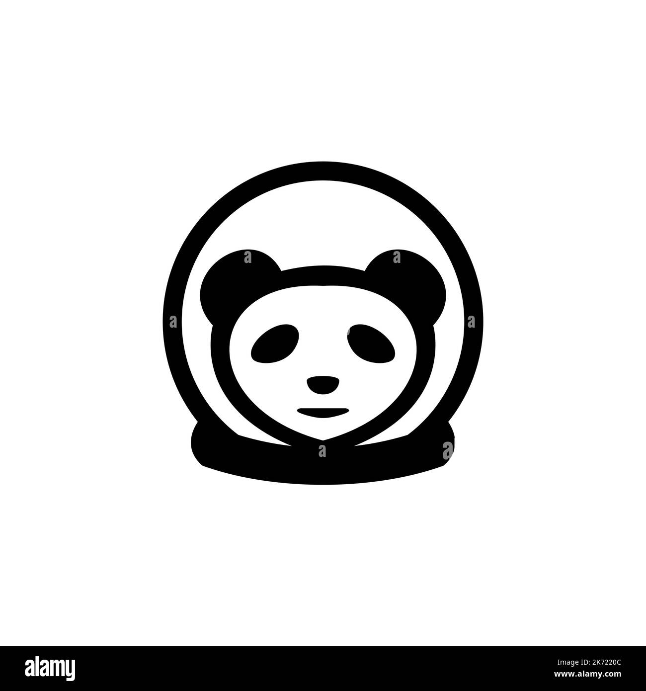 Logo de l'astronaute Panda simple et robuste Illustration de Vecteur