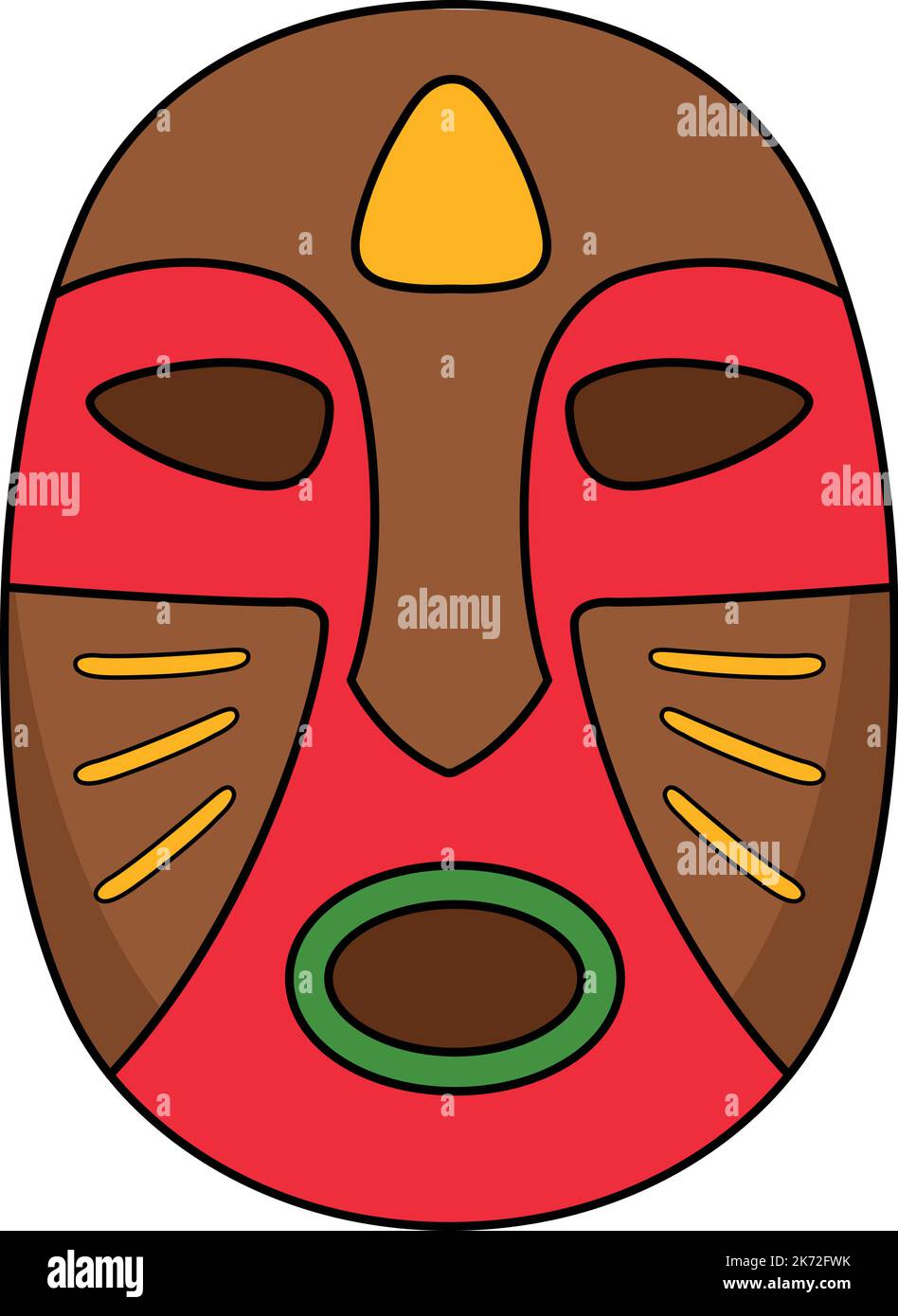 Illustration d'un dessin animé coloré de masque tribal Illustration de Vecteur