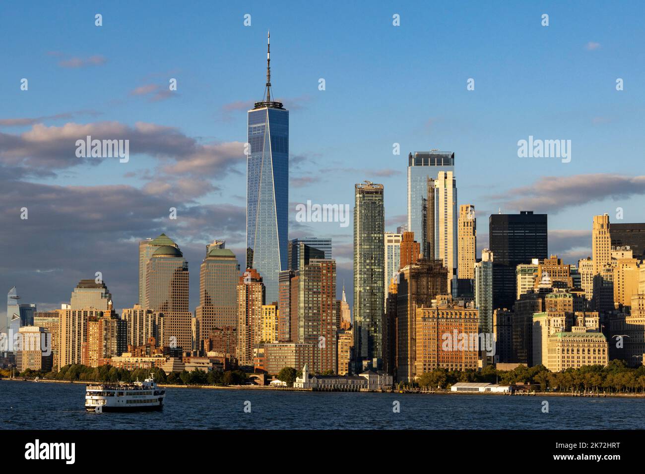 Vue sur Manhattan depuis le port de New York, États-Unis Banque D'Images