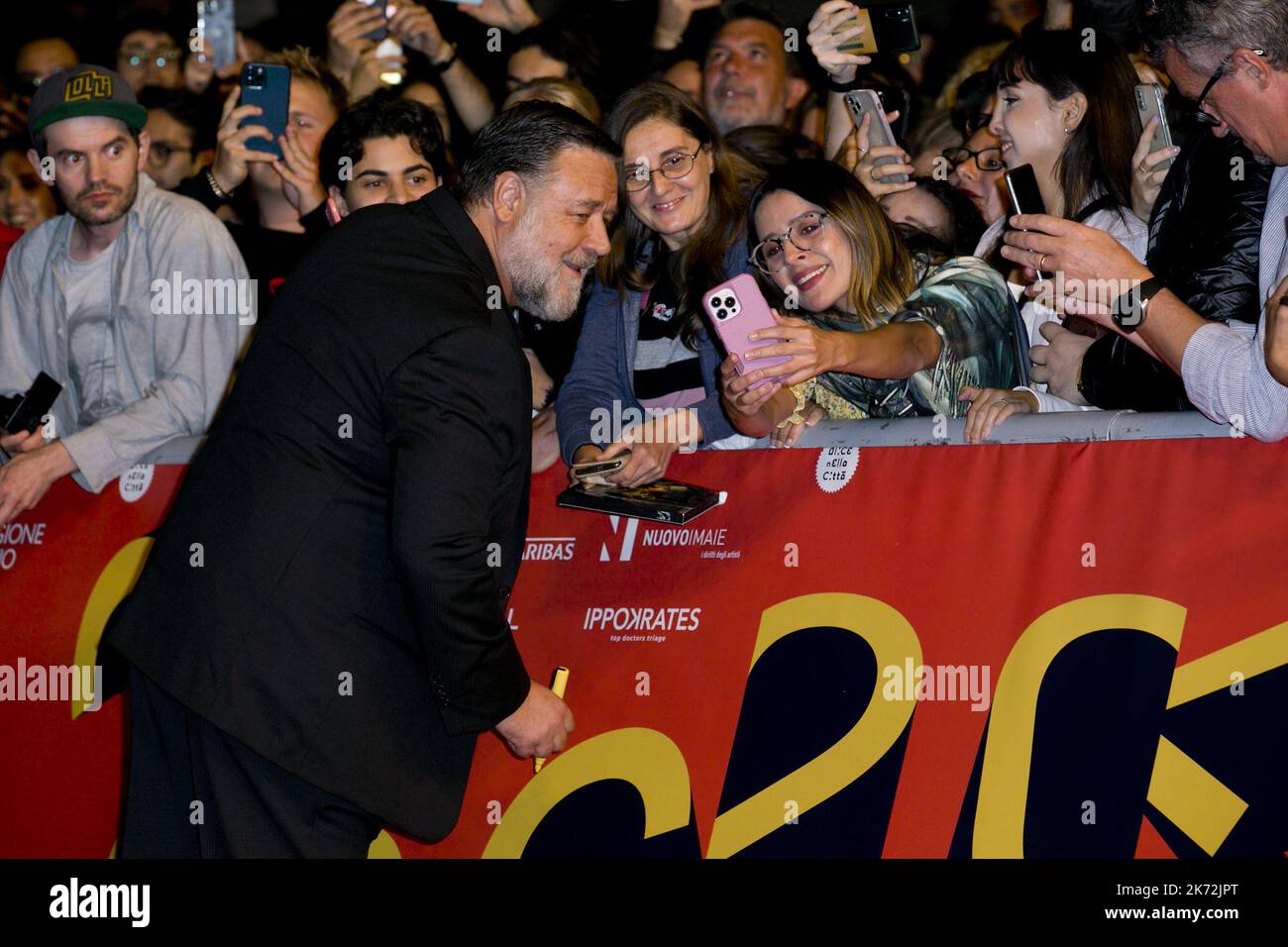 Italie, Rome, 16 octobre 2022 : Festival du film de Rome 17th, Russell Crowe au tapis rouge du film 'Poker face' photo © Fabio Mazzarella/Sintesi/Alamy Live News Banque D'Images