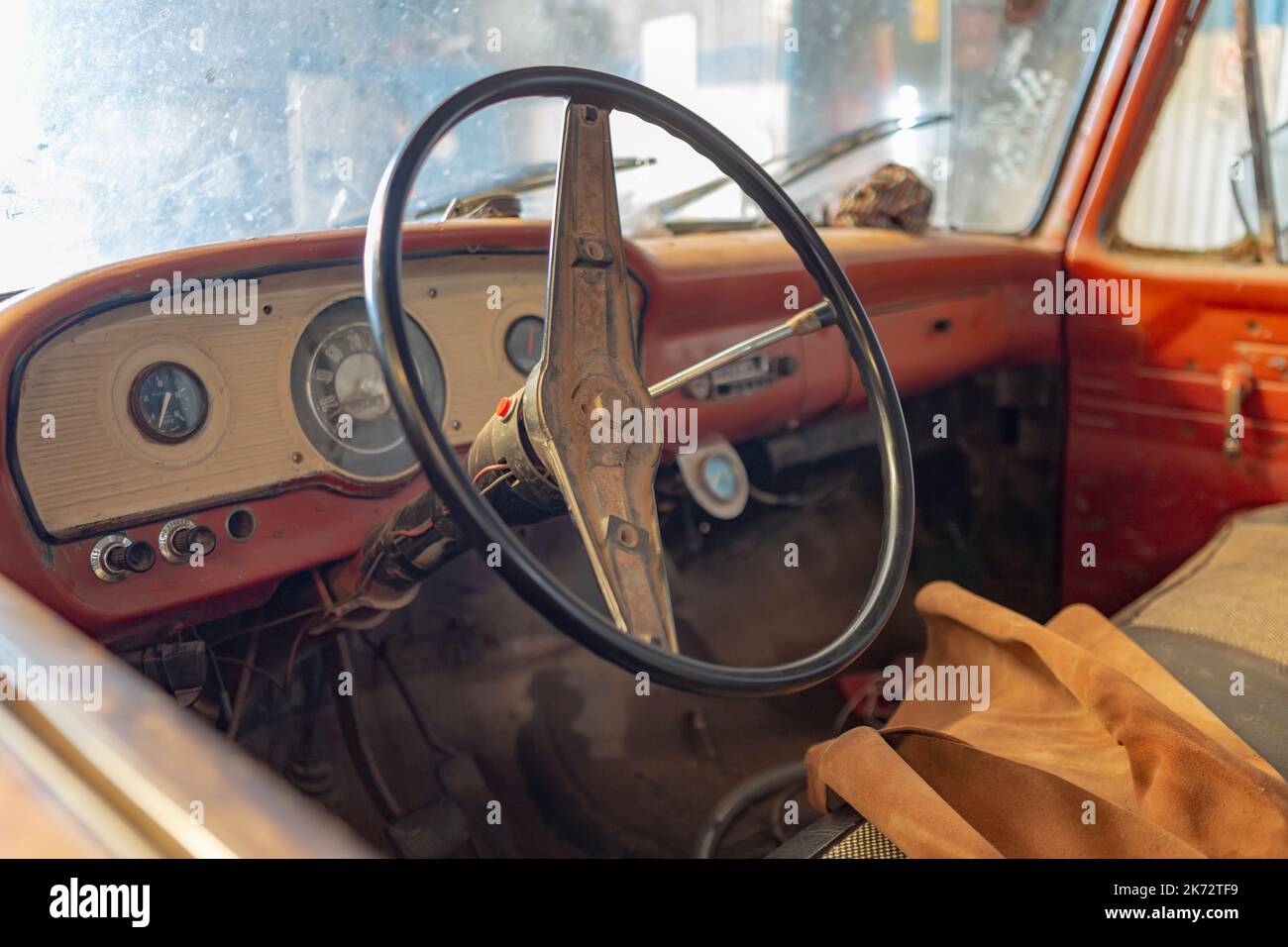 Intérieur du pick-up Classic Vintage Banque D'Images