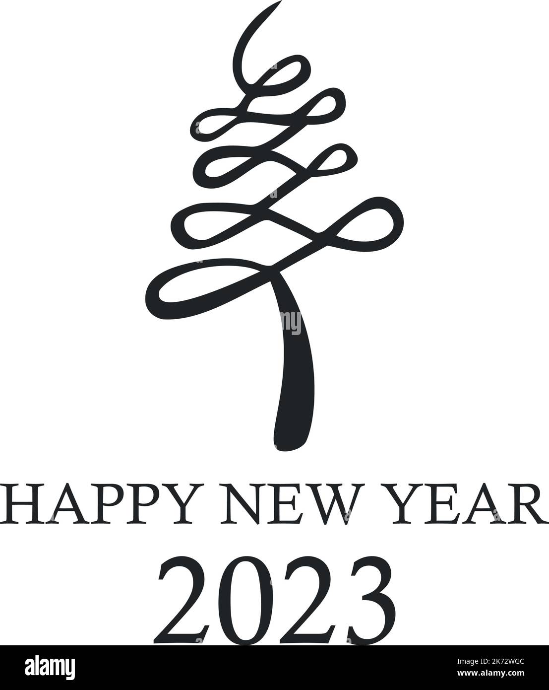 Arbre de Noël abstrait, symbole de Noël, nouvel an 2023 - illustration vectorielle Illustration de Vecteur