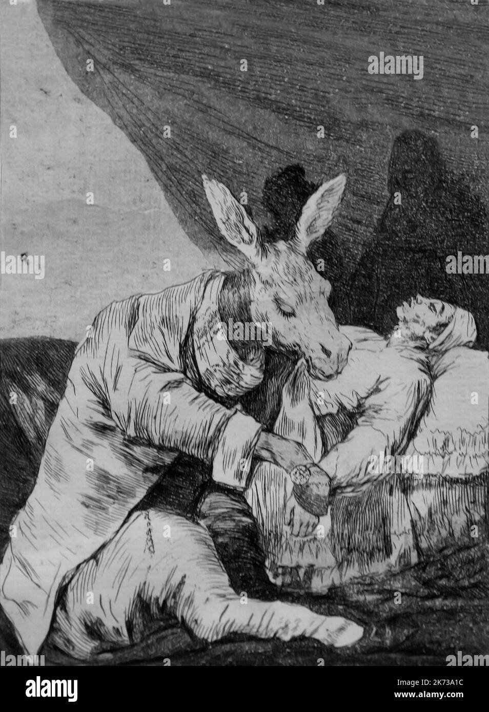 De quel malade mourra-t-il ? Francisco Goya, Los Caprichos, 1797-1798, Musée Berggruen, Berlin, Allemagne, Europe Banque D'Images