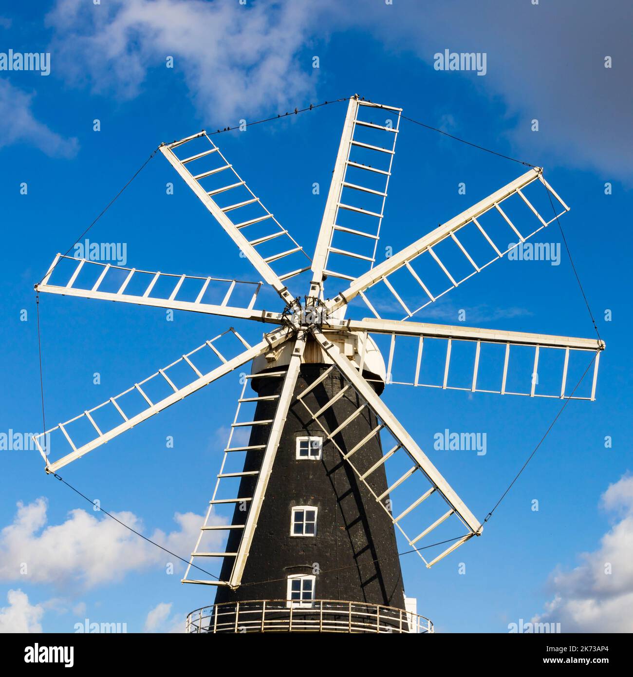 Pocklingtons Mill, le seul moulin à vent à bord de 8 en Europe. Village de Heckington, Lincolnshire, Angleterre. Banque D'Images