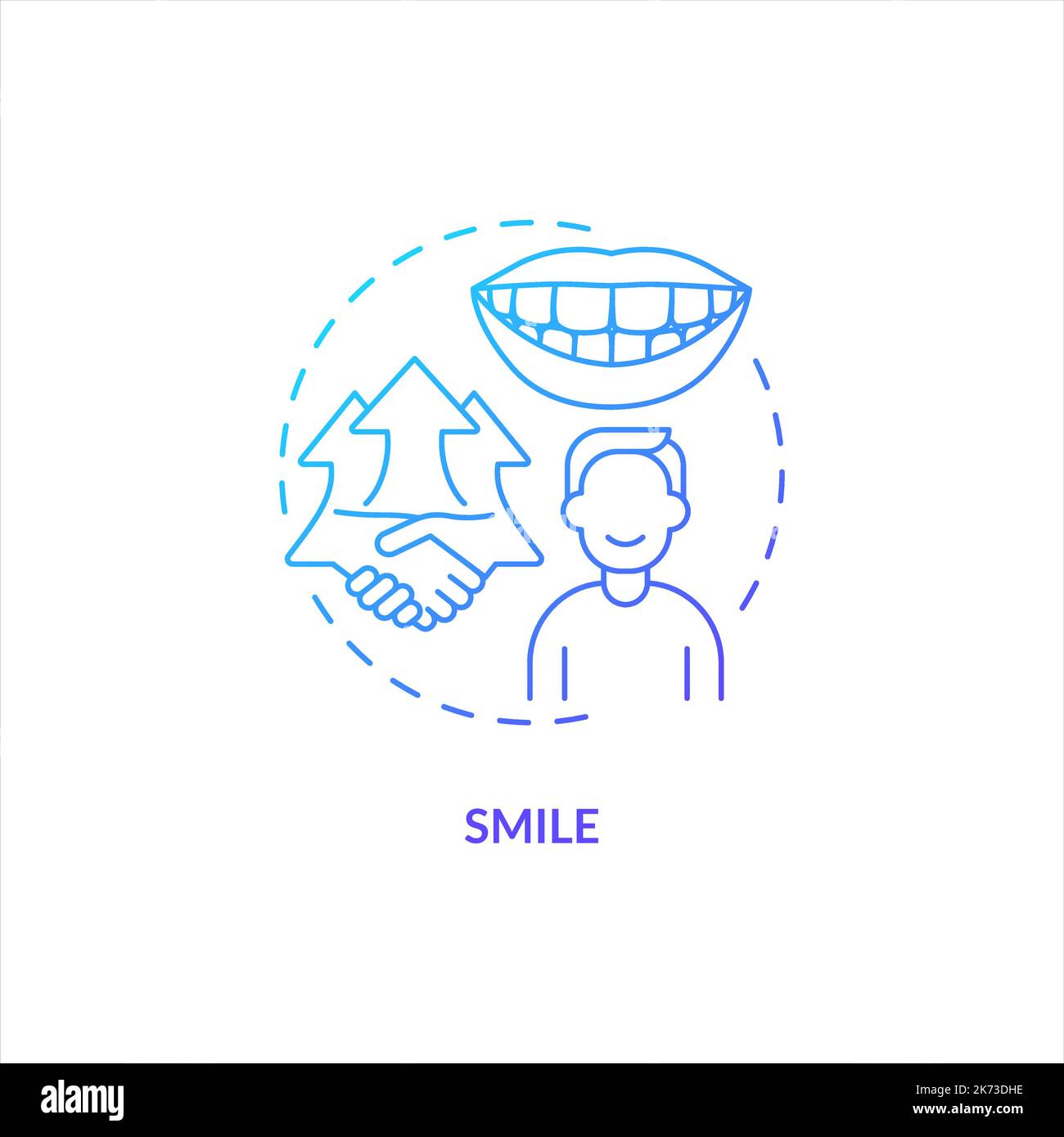 Icône de concept de dégradé bleu sourire Illustration de Vecteur