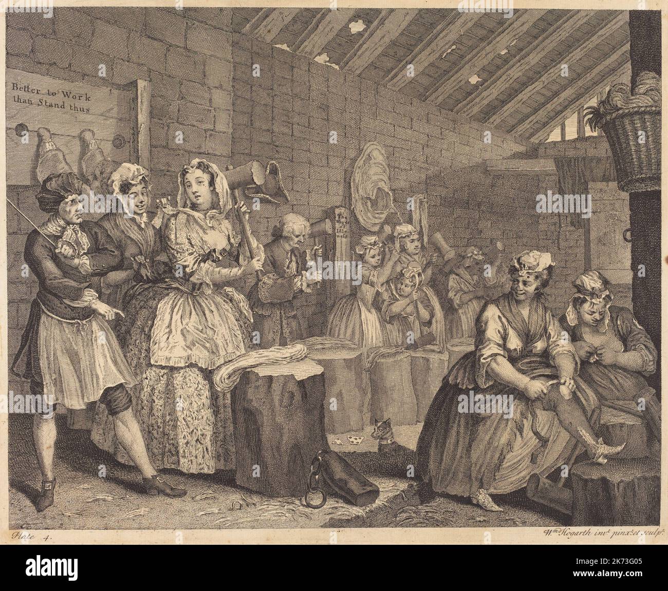 William Hogarth (1697 - 1764) peintre anglais, graveur, satiriste illustré - Un progrès de Harlot Banque D'Images