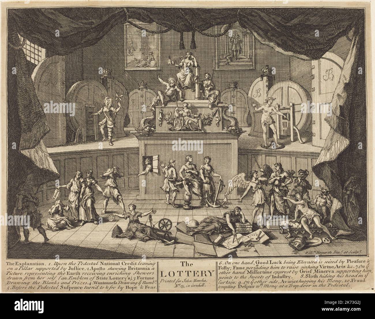 William Hogarth (1697 - 1764) peintre anglais, graveur, satiriste illustré - la Loterie - gravure et gravure Banque D'Images