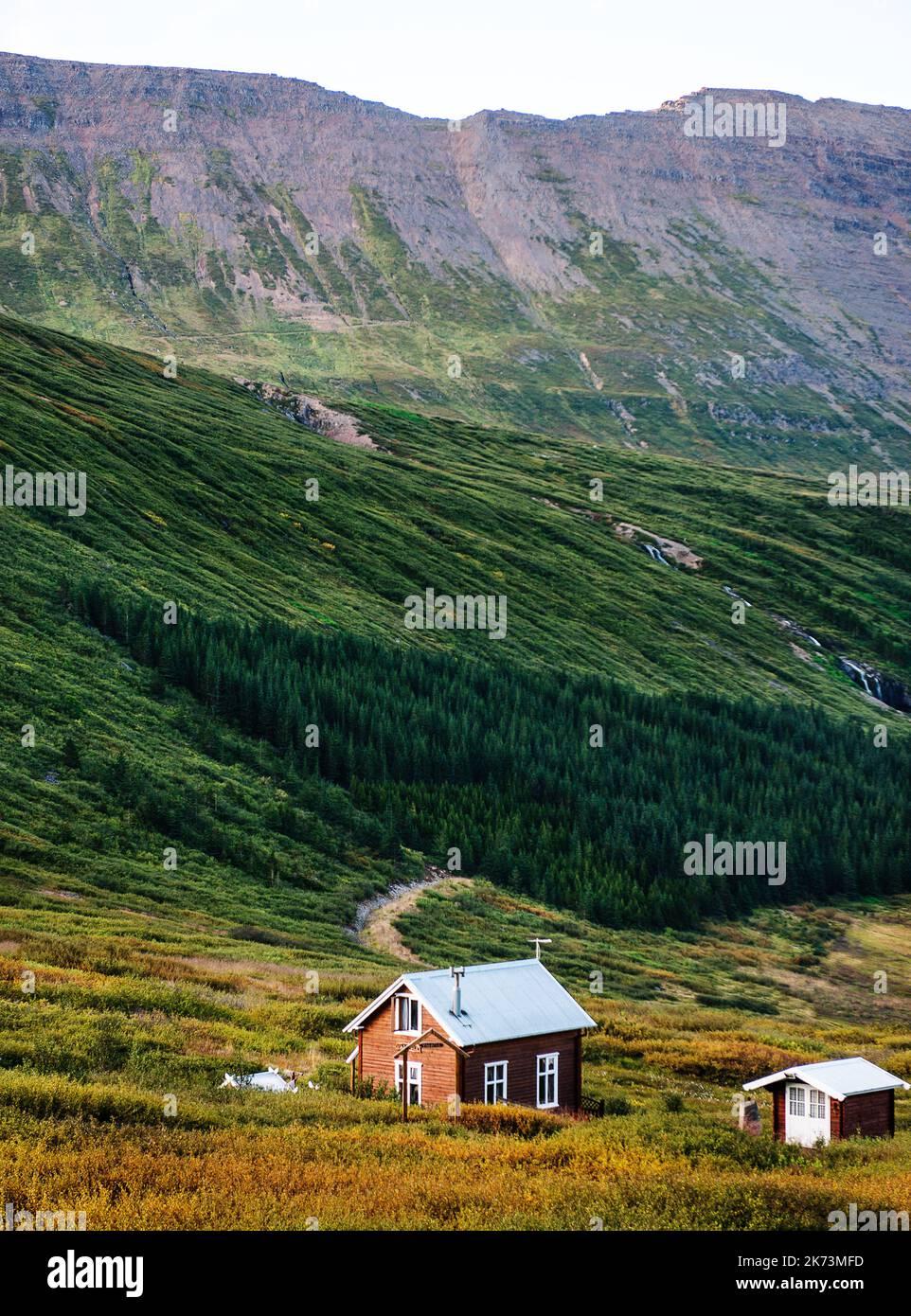 Petite cabine à Bolungarvik, Fjords de l'Ouest, Islande, Europe Banque D'Images