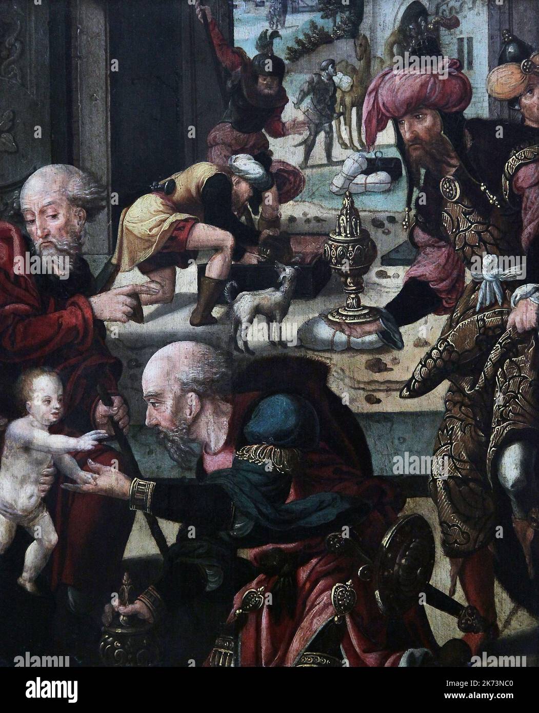 L'adoration du Magi par Pieter Coecke van Aelst - (1502-1550).peintre flamand. Banque D'Images