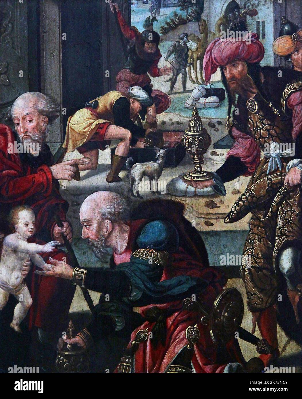 L'adoration du Magi par Pieter Coecke van Aelst - (1502-1550).peintre flamand. Banque D'Images